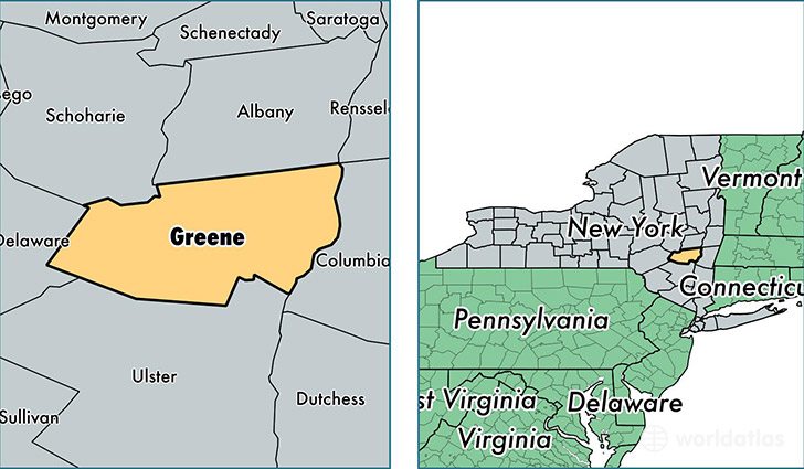 location of Greene county on a map