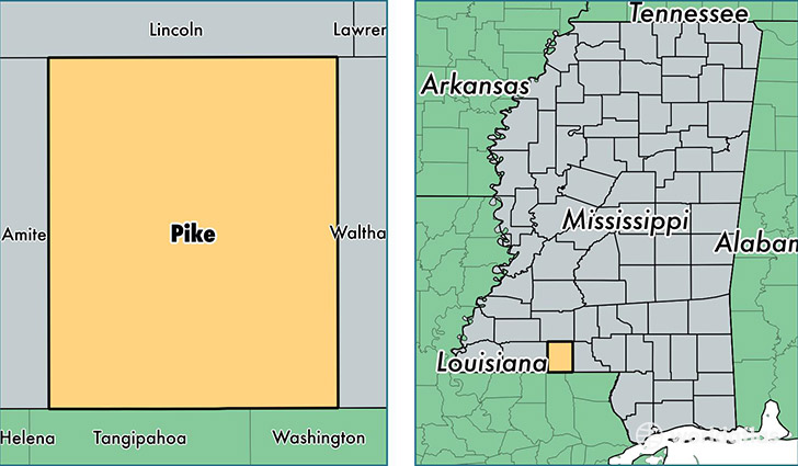 location of Pike county on a map