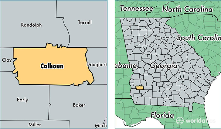 location of Calhoun county on a map