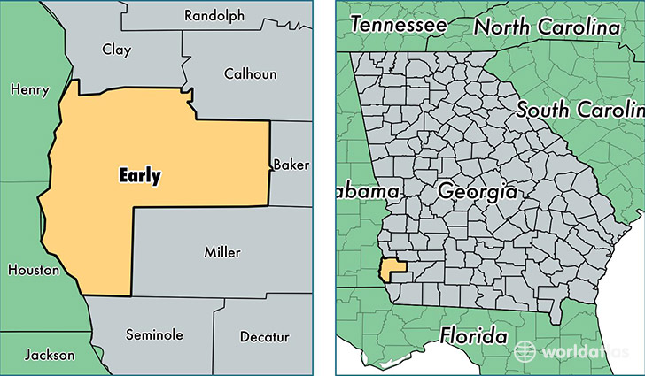 location of Early county on a map