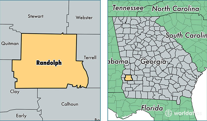 location of Randolph county on a map