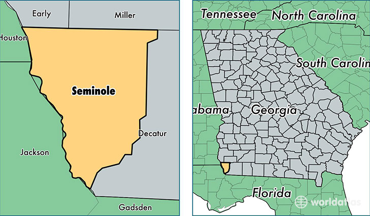 location of Seminole county on a map