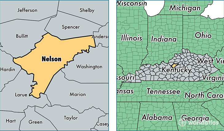 location of Nelson county on a map