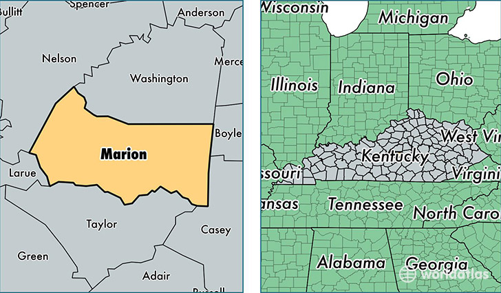 location of Marion county on a map