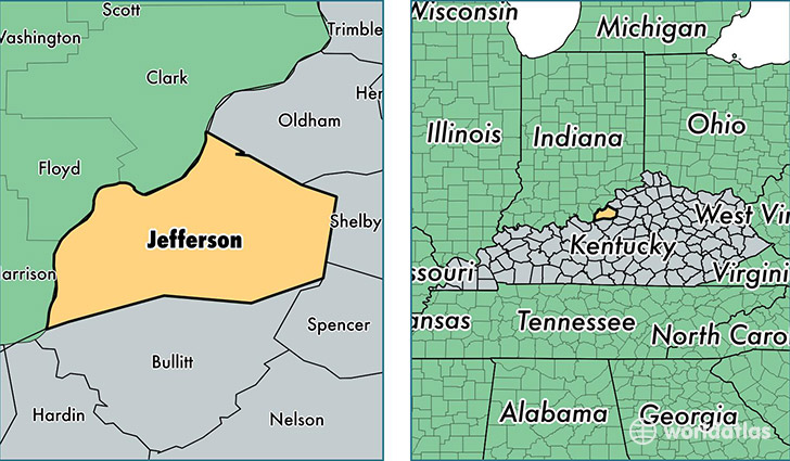 location of Jefferson county on a map