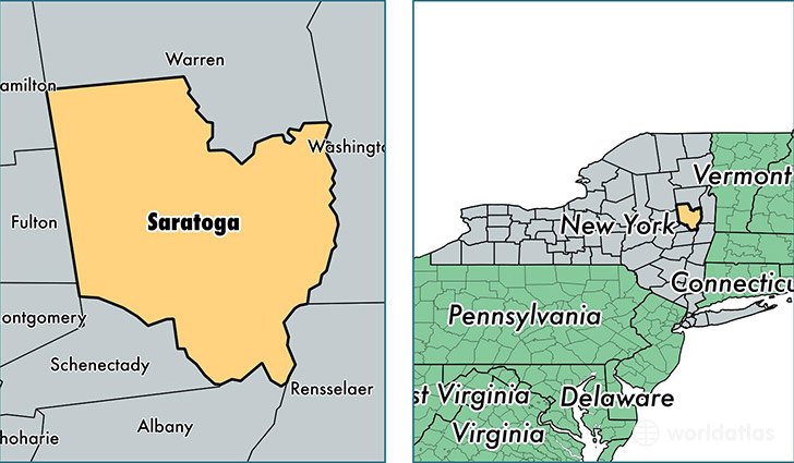 location of Saratoga county on a map