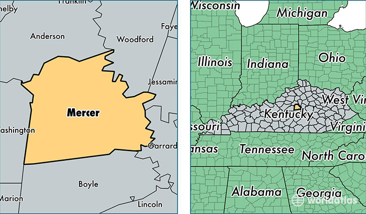 location of Mercer county on a map