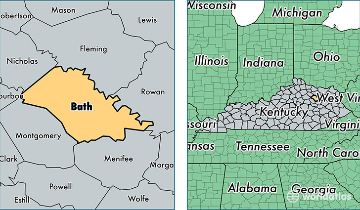 location of Bath county on a map