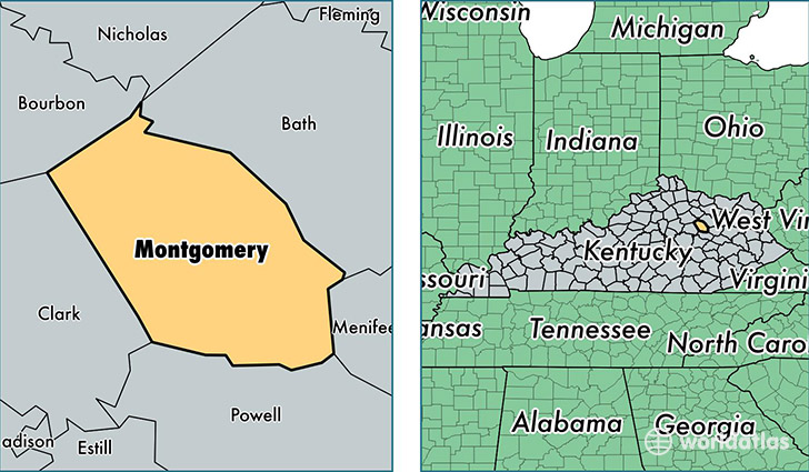 location of Montgomery county on a map