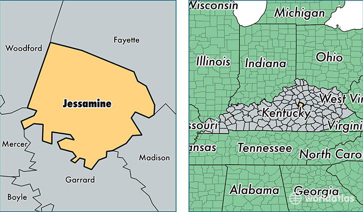 location of Jessamine county on a map