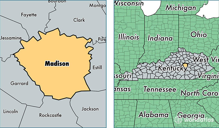 location of Madison county on a map