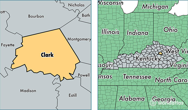 location of Clark county on a map