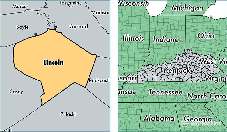 location of Lincoln county on a map