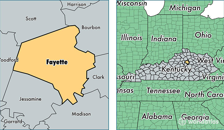 location of Fayette county on a map