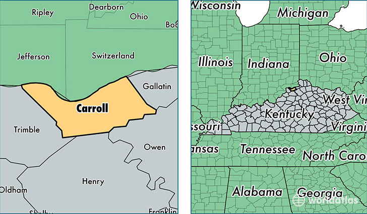 location of Carroll county on a map