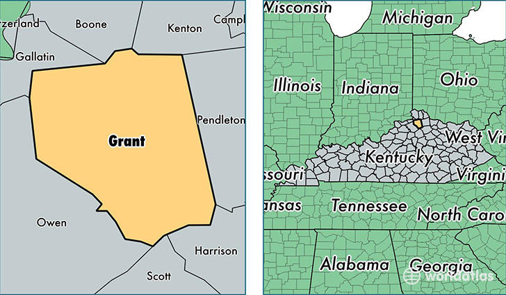 location of Grant county on a map