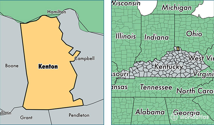 location of Kenton county on a map