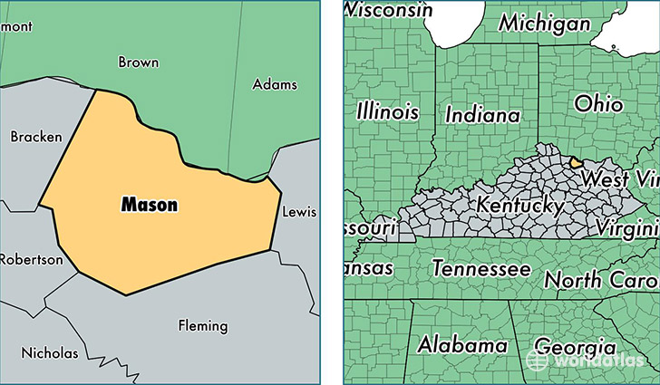 location of Mason county on a map