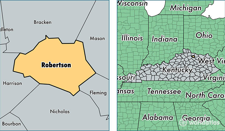 location of Robertson county on a map