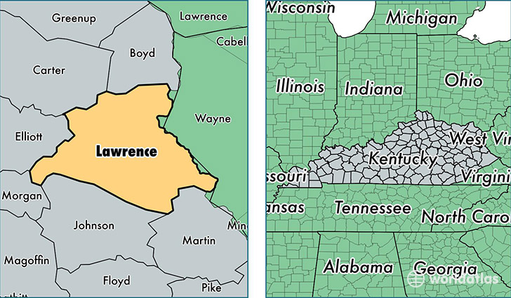 location of Lawrence county on a map