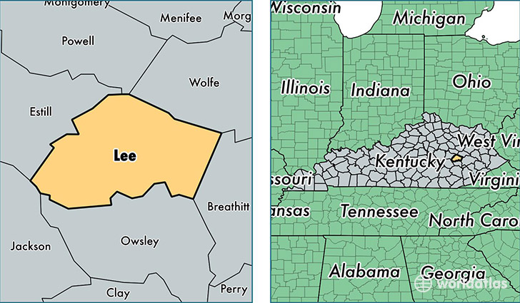 location of Lee county on a map