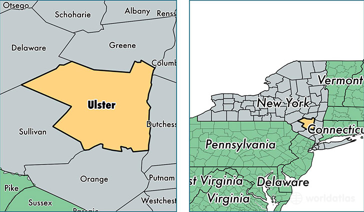 location of Ulster county on a map
