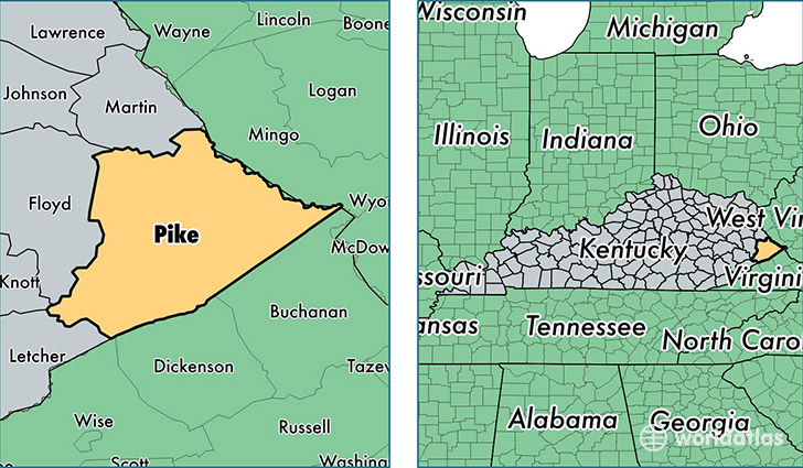 location of Pike county on a map