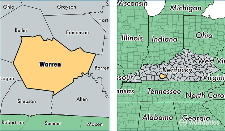 location of Warren county on a map
