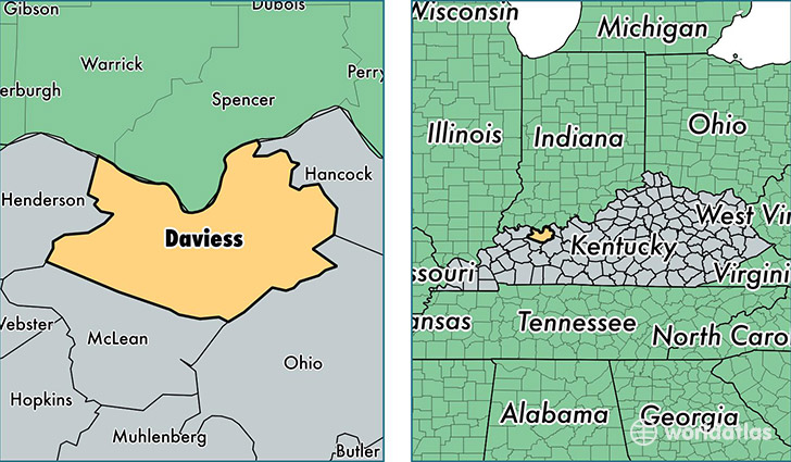 location of Daviess county on a map