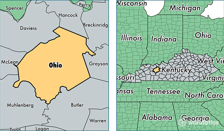 location of Ohio county on a map