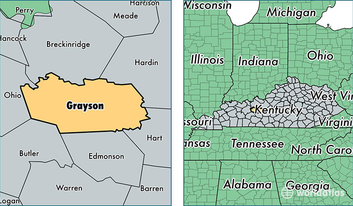 location of Grayson county on a map