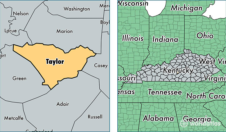 location of Taylor county on a map