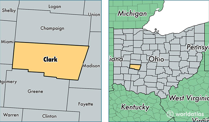 location of Clark county on a map