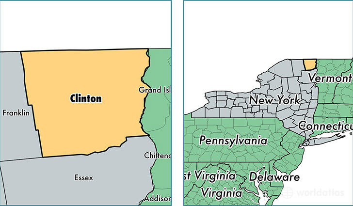 location of Clinton county on a map