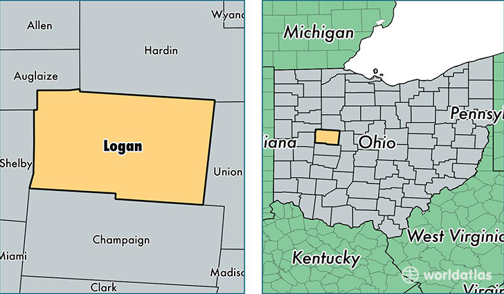 location of Logan county on a map