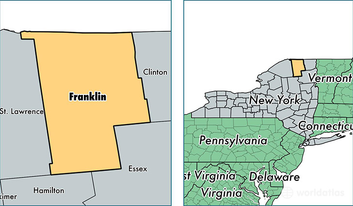 location of Franklin county on a map