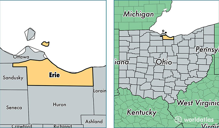 location of Erie county on a map