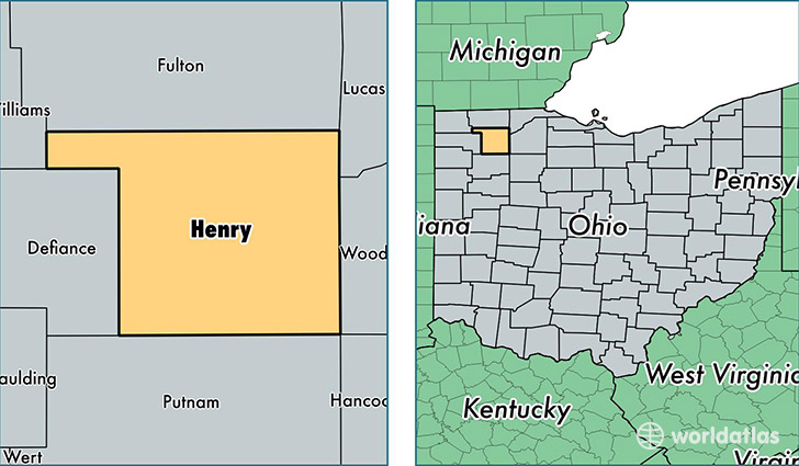 location of Henry county on a map