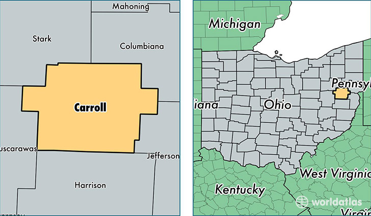 location of Carroll county on a map