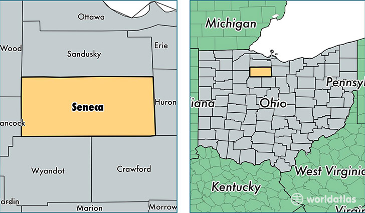 location of Seneca county on a map
