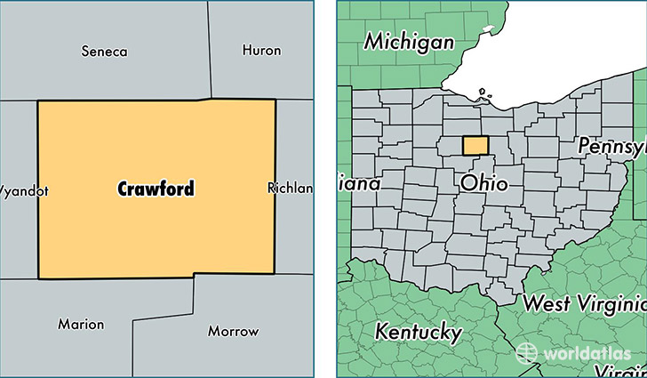 location of Crawford county on a map