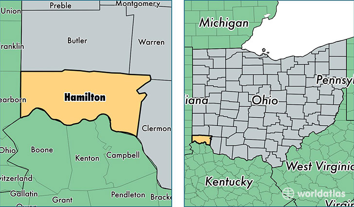 location of Hamilton county on a map