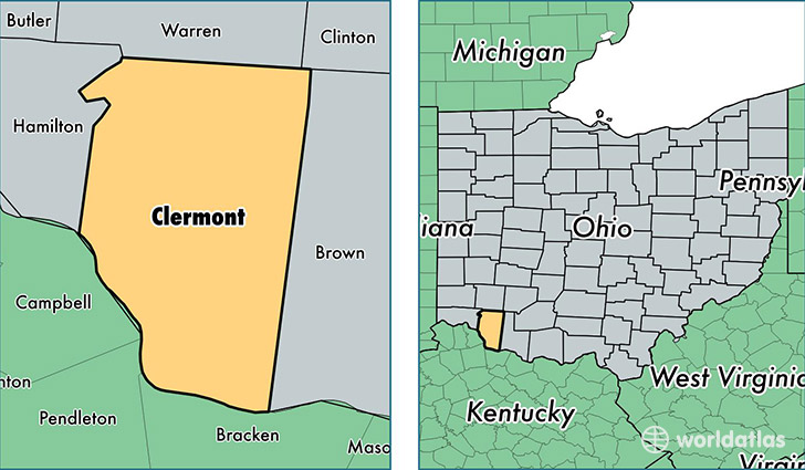 Clermont County Ohio Map.