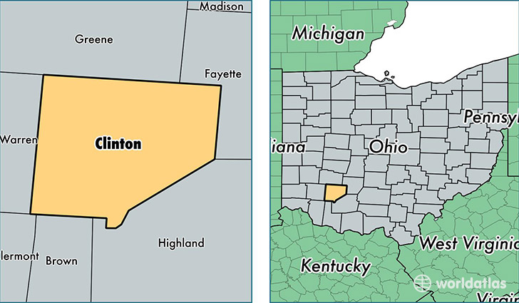 location of Clinton county on a map