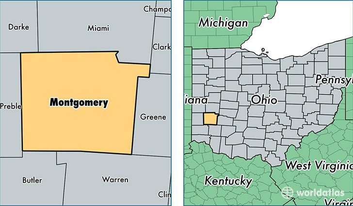 location of Montgomery county on a map