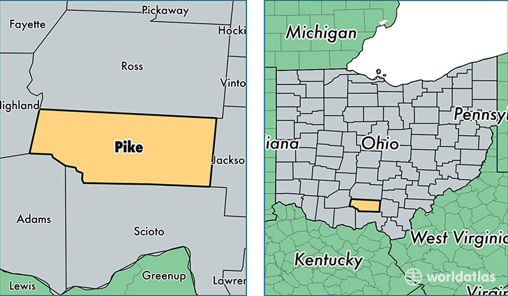 location of Pike county on a map