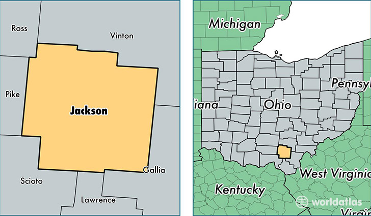 location of Jackson county on a map