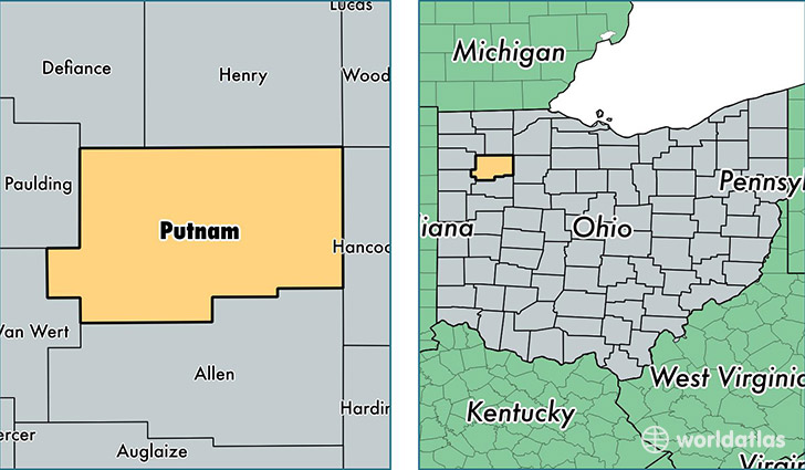 location of Putnam county on a map