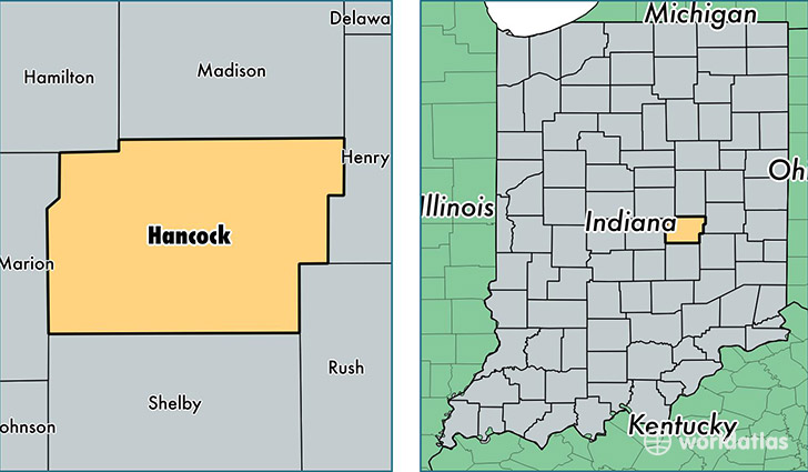 location of Hancock county on a map