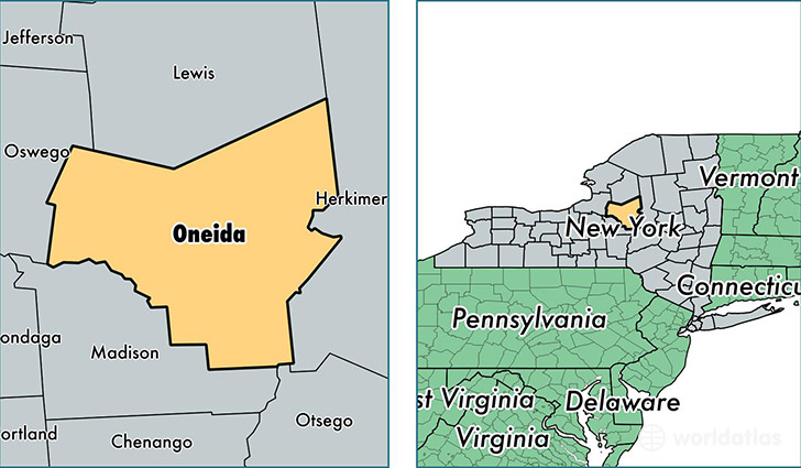 location of Oneida county on a map